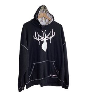 King’s Camo Black Graphic Hoodie – Size 2XL